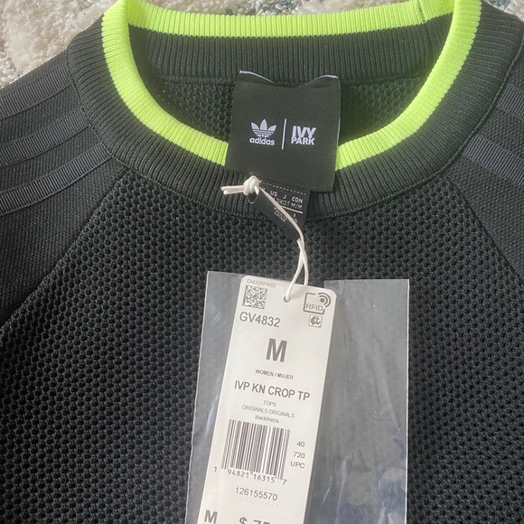 adidas x IVY PARK Black Knit Crop Top - Picture 5 of 7